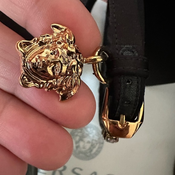 Versace Sandals 9.5 Black. Authentic Aevitas Medusa Crystal Ankle-Strap Platform - Picture 3 of 13